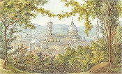 Blick auf Florenz - Aquarell von Felix Mendelssohn 1830